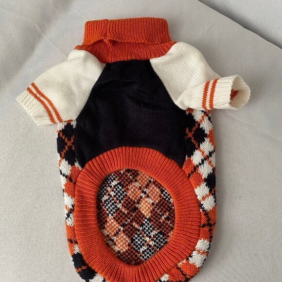 Pet Dog Cat Argyle Knitted Winter Sweater - Picture 6 of 12